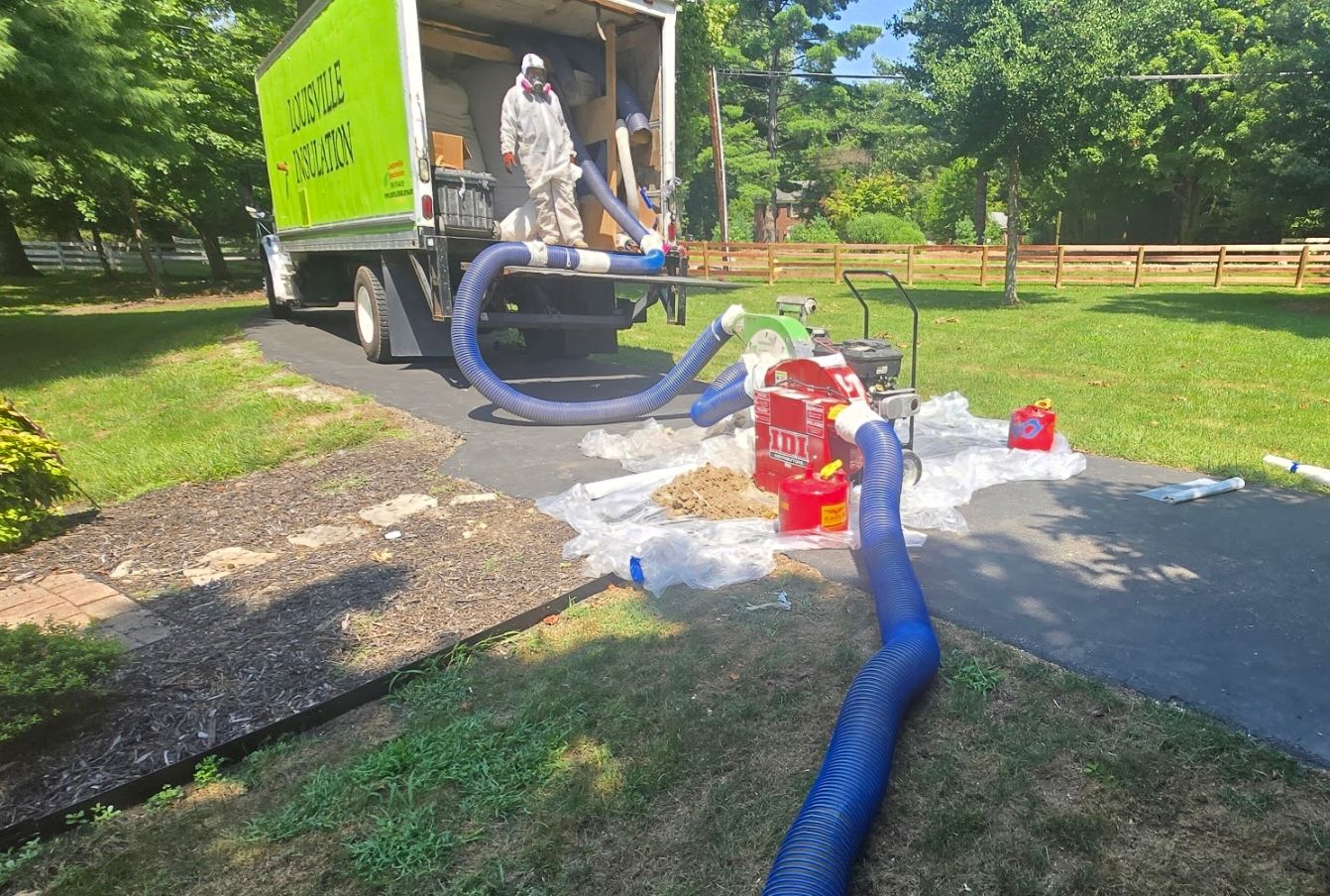 pipe leading into louisville insulation truck