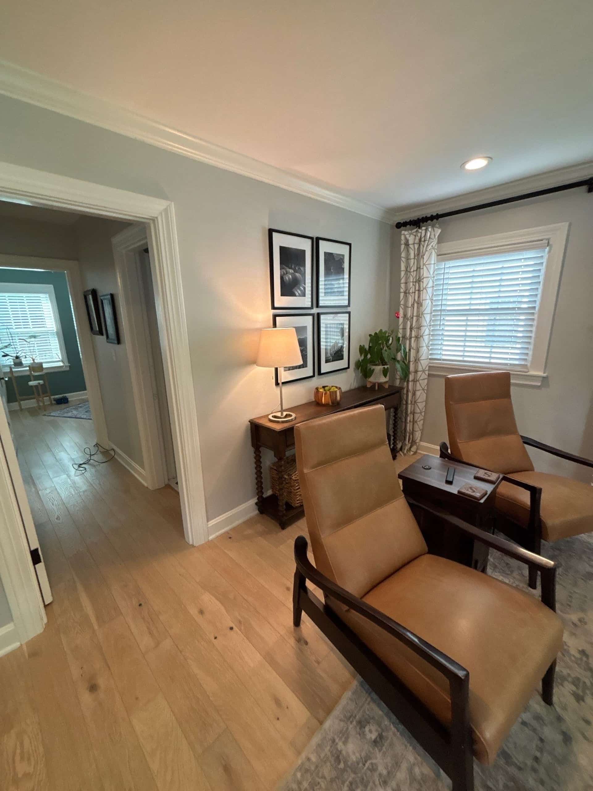 picture of warm upstairs reading room